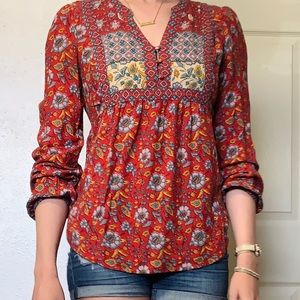 Lucky brand patchwork blouse